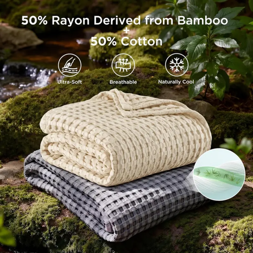 Cooling Bamboo Waffle Blanket - Buy 1 Get 1 Free